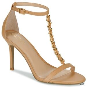 Ralph Lauren Tan Gold Stiletto Heels